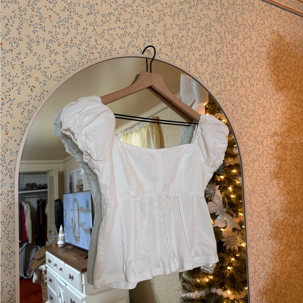 By Anthropologie Puffed Cap-Sleeve Corset Top - Picture 5 of 8